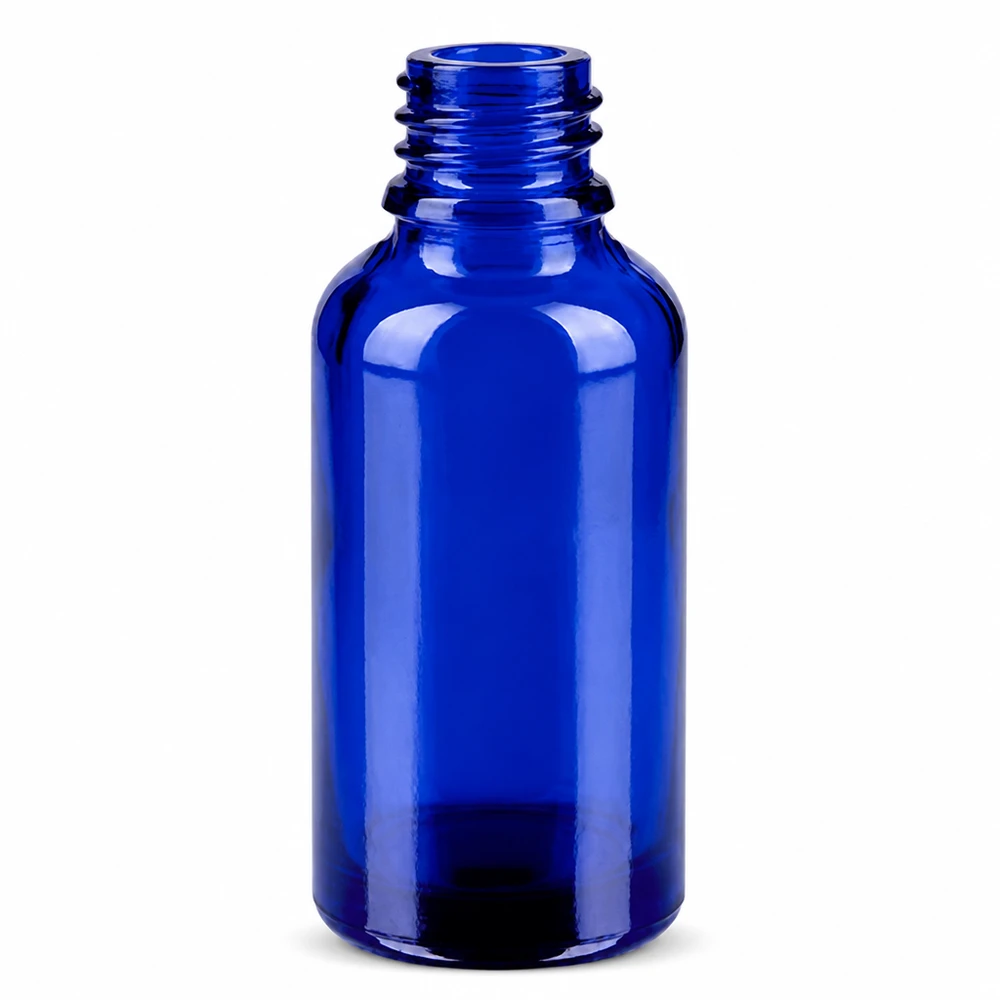 30ml fles 11mm SV rood STD BlueLine UT18/30 Handig blauw glazen flesje van 30 ml met 11 mm opening voor laboratoriummonsters en extracten