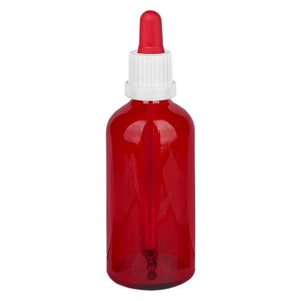 100ml pipetfles wit/rood OV RedLine UT18/100 100ml pipetfles wit/rood OV RedLine UT18/100