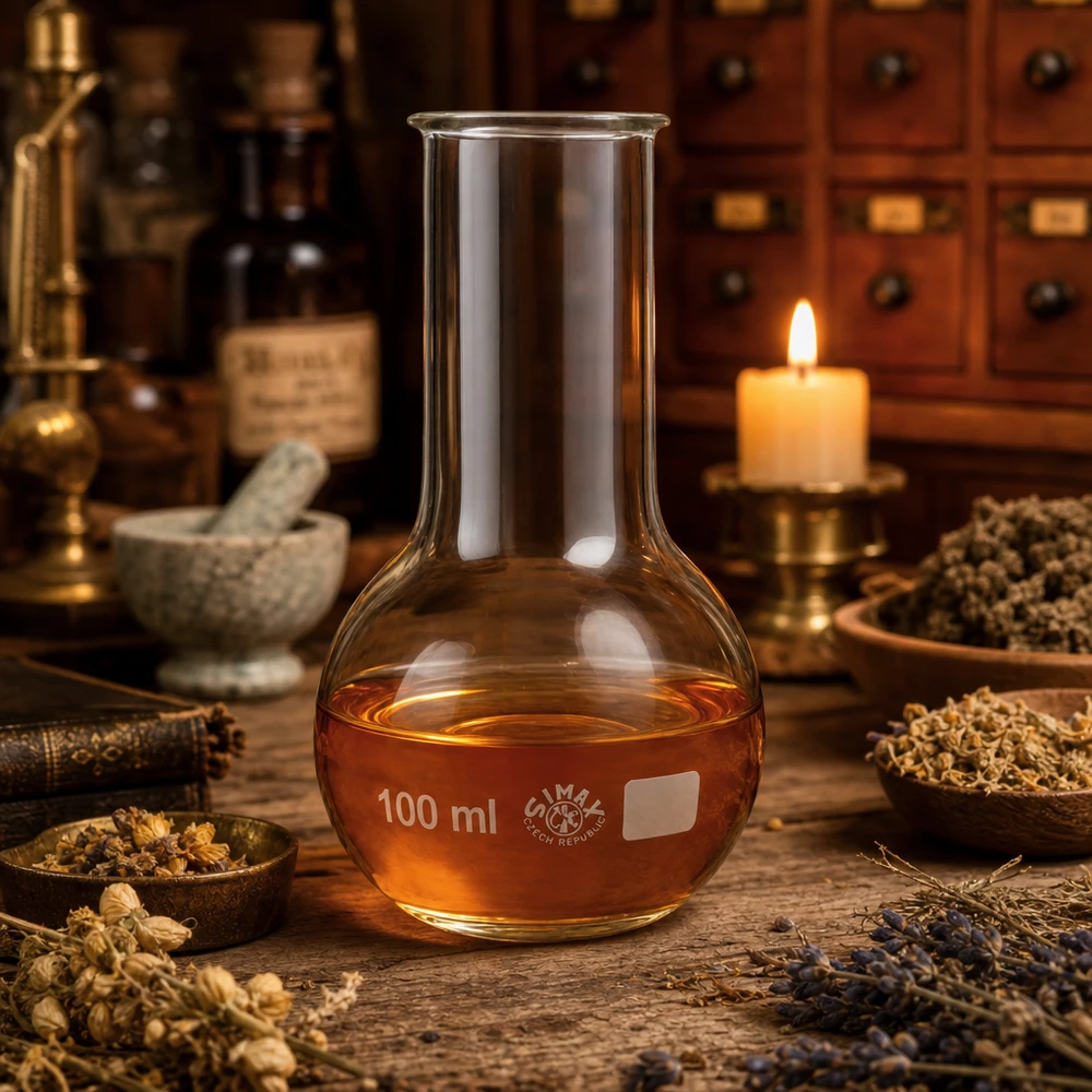 Maatkolf van 100 ml met wijde hals en schaalverdeling voor exacte volumebepaling