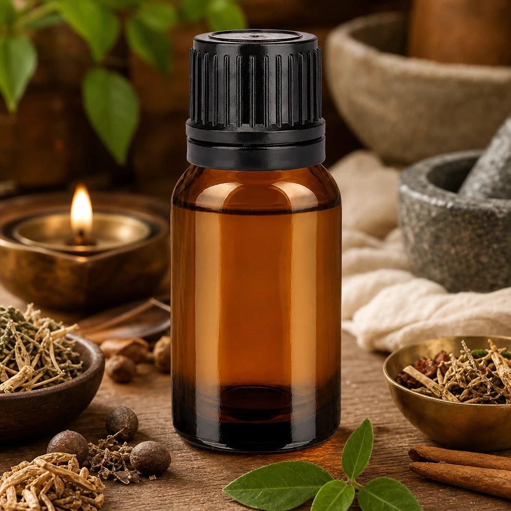 Hoogwaardig glazen flesje van 10 ml in elegante amberkleur met professionele zwarte dop