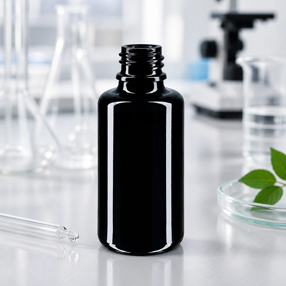 Violetglas fles 30ml DIN 18 (Mironglas) 30ml violet glazen druppelfles Orion voor farmaceutische en therapeutische toepassingen