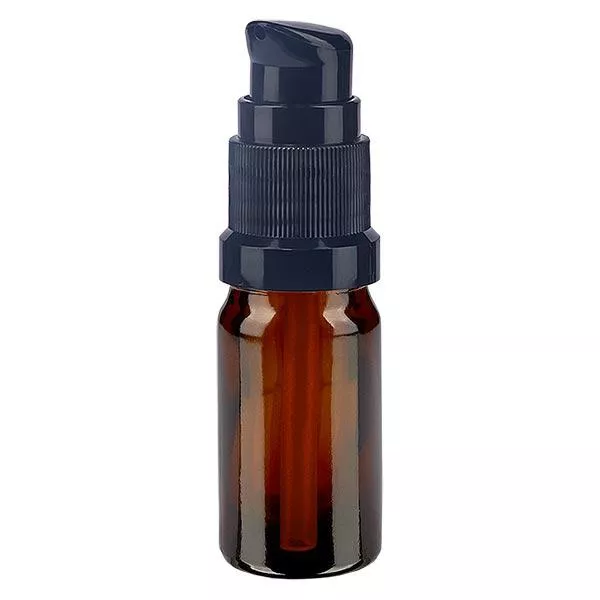 Bruine glazen flessen 5ml met zwart pompsluiting