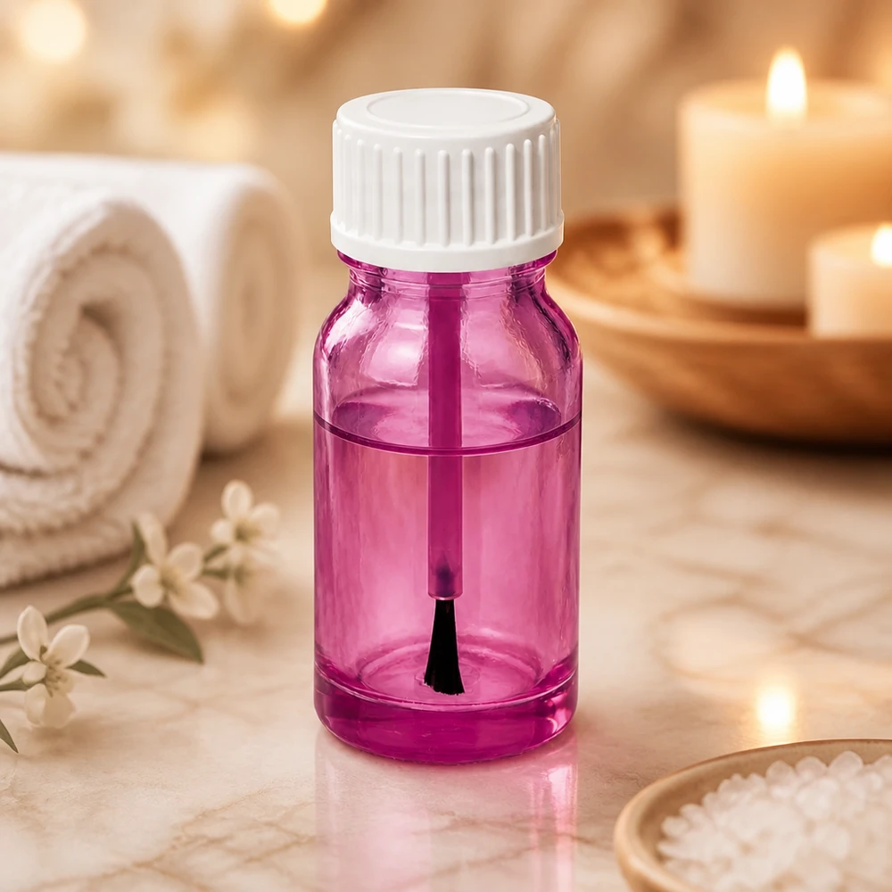 10ml kwastflesje wit STD PurpleLine UT18/10 ideaal voor nagellak en vloeibare cosmetische producten
