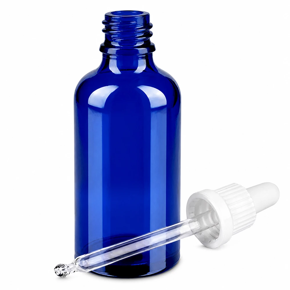 Professionele 50ml pipetfles blauw OV BlueLine UT18/50 voor vloeibare preparaten