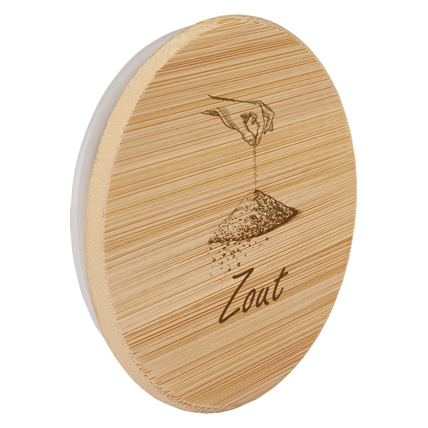 Houten deksel "Zout" voor WECK RR60 Houten deksel "Zout" voor WECK RR60
