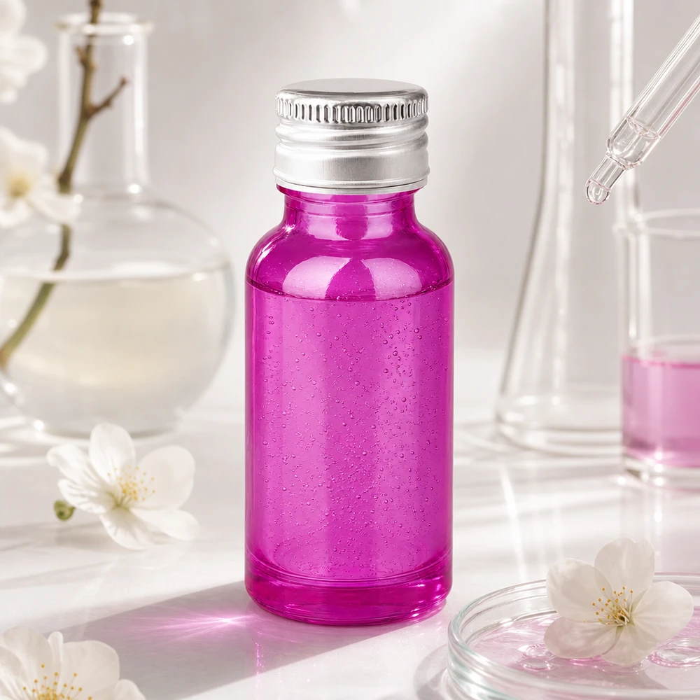 Elegant paars flesje van 20 ml met metallic schroefdop voor schoonheidsproducten