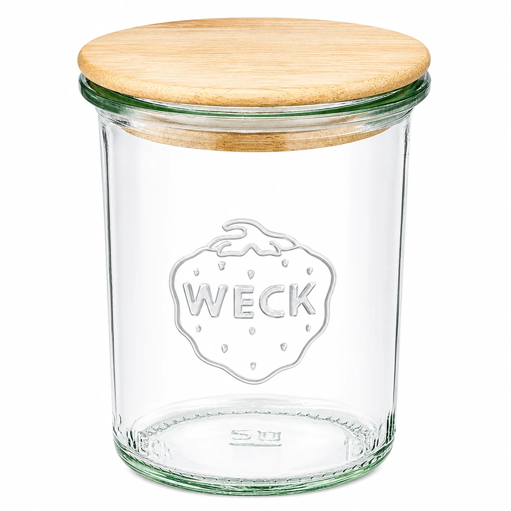 160ml stortglas WECK RR60 met hout deksel WECK 160ml RR60 mason jar met bamboe deksel Mason jar met houten deksel voor keuken en opslag