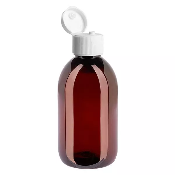 PET-fles 250 ml met witte flip-top dop.