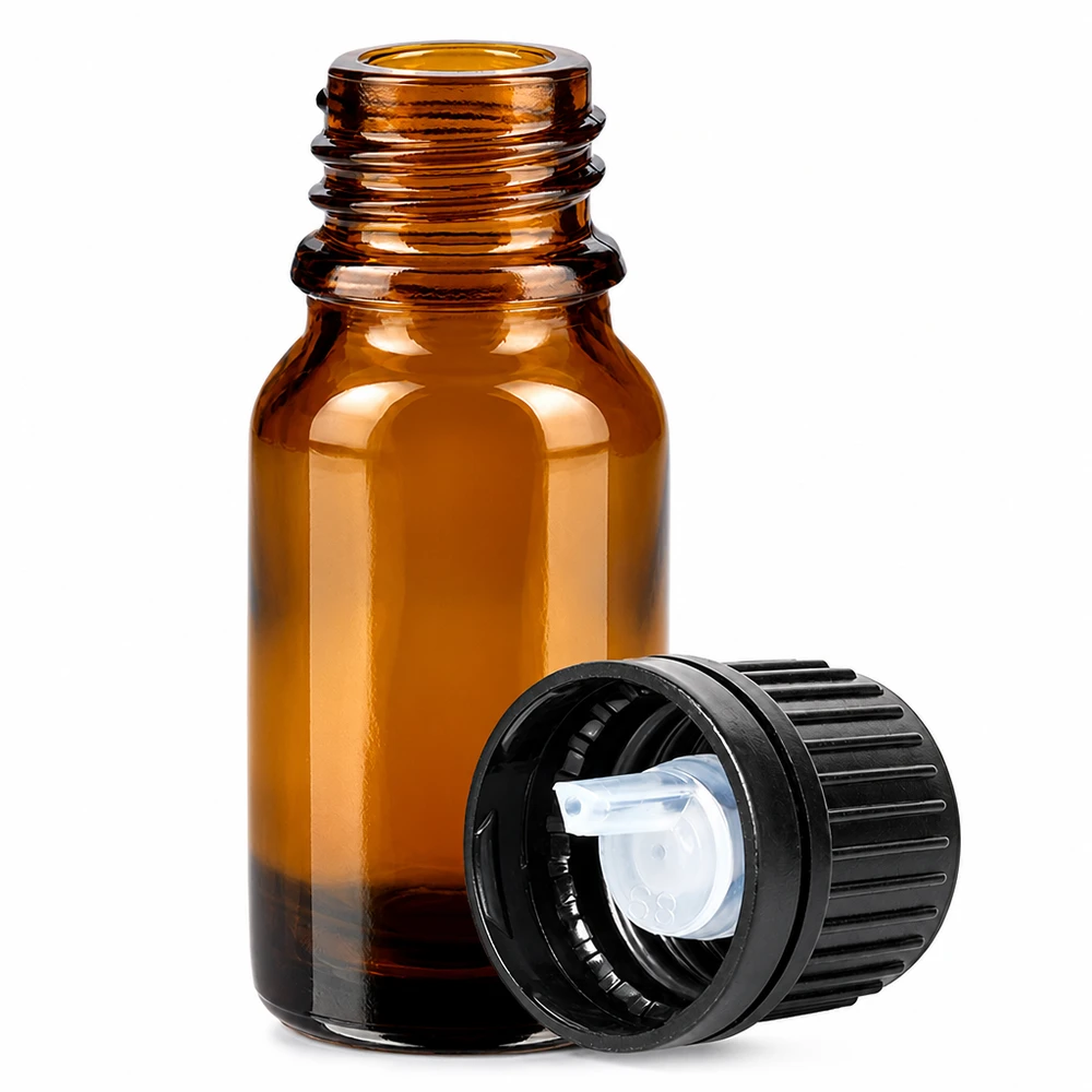 Professioneel druppelflesje van 10 ml van lichtbeschermend bruin glas voor aromatherapie