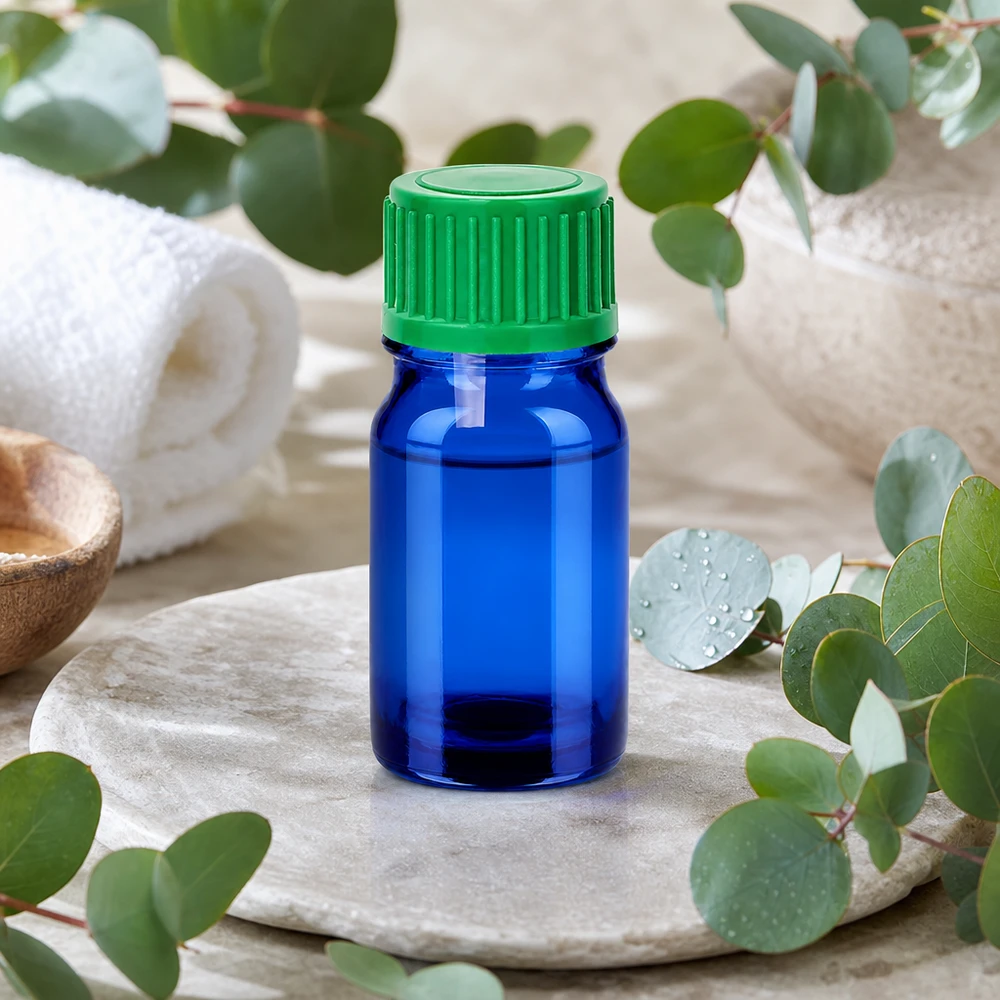 Ergonomisch druppelflesje van 5 ml met contrastrijk blauwgroen ontwerp voor optimaal gebruik