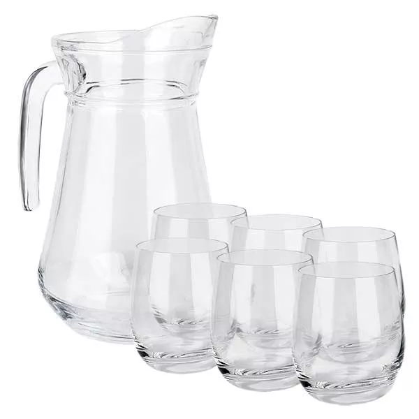 Glazen kan France 1,6 liter & 6 drinkglazen Doktor-Klaus Glazen kan France 1,6 liter & 6 drinkglazen Doktor-Klaus