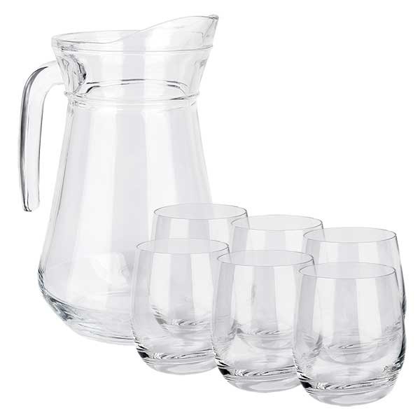Glazen kan France 1,6 liter & 6 drinkglazen Doktor-Klaus Glazen kan France 1,6 liter & 6 drinkglazen Doktor-Klaus