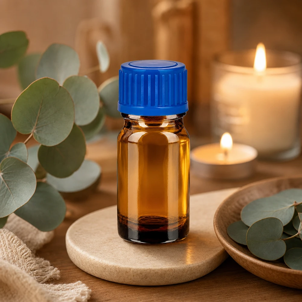 5ml flesje 11mm SV blauw STD BrownLine UT18/5 Compacte 5ml BrownLine glazen fles met blauwe dop, ideaal voor aromatherapie en wellness