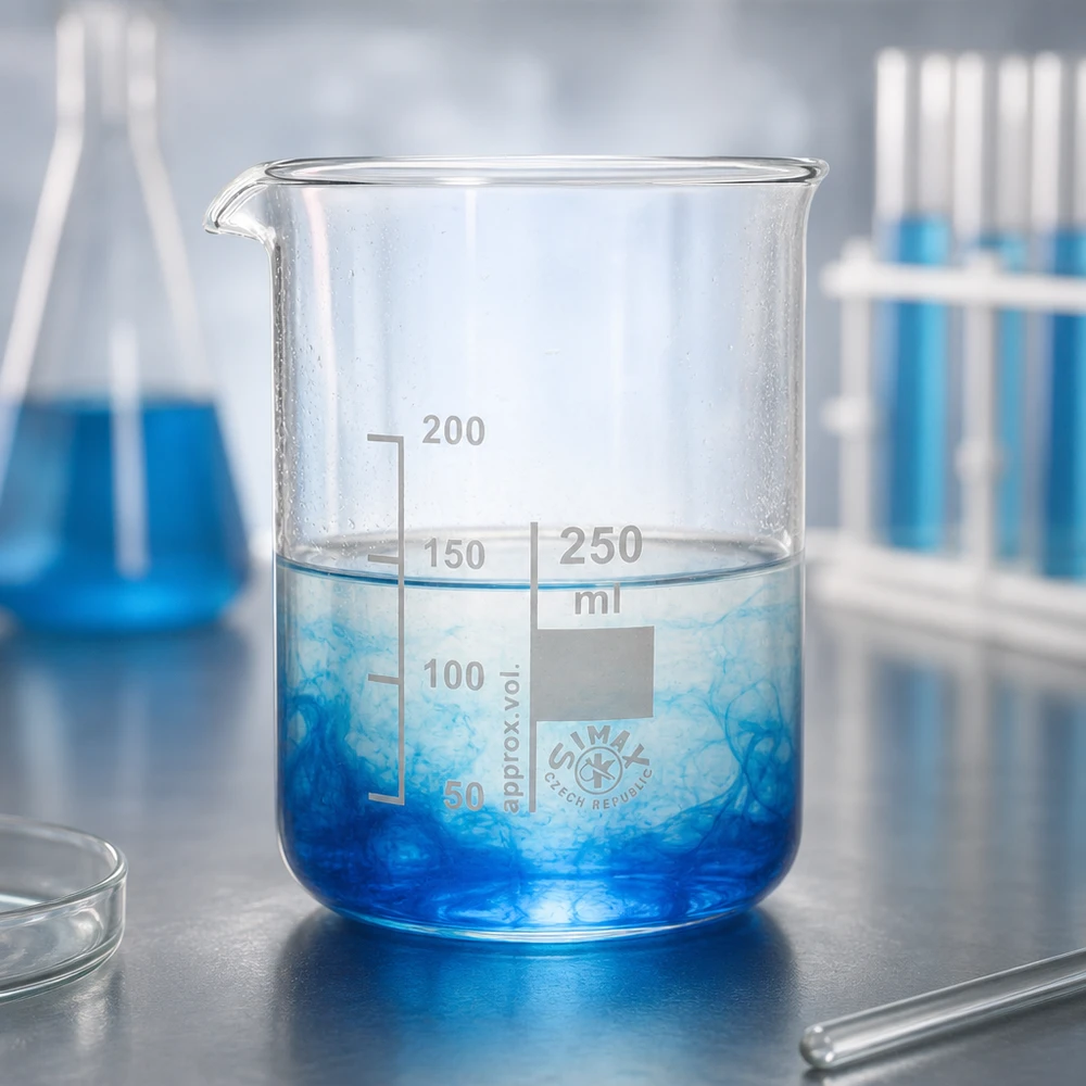 Chemie laboratorium beker 250ml laagvormig hittebestendig borosilicaatglas met praktische schenktuit