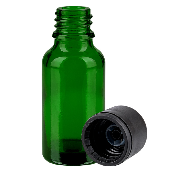 20ml flessenglazen 6mm SV zwart STD GreenLine UT18/20 20ml flessenglazen 6mm SV zwart STD GreenLine UT18/20