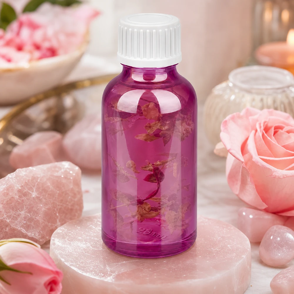30ml druppelfles 0,9mm wit standaard PurpleLine. UT18/30 Elegante paarse druppelflacon 30ml met ergonomisch ontwerp voor eenvoudig gebruik