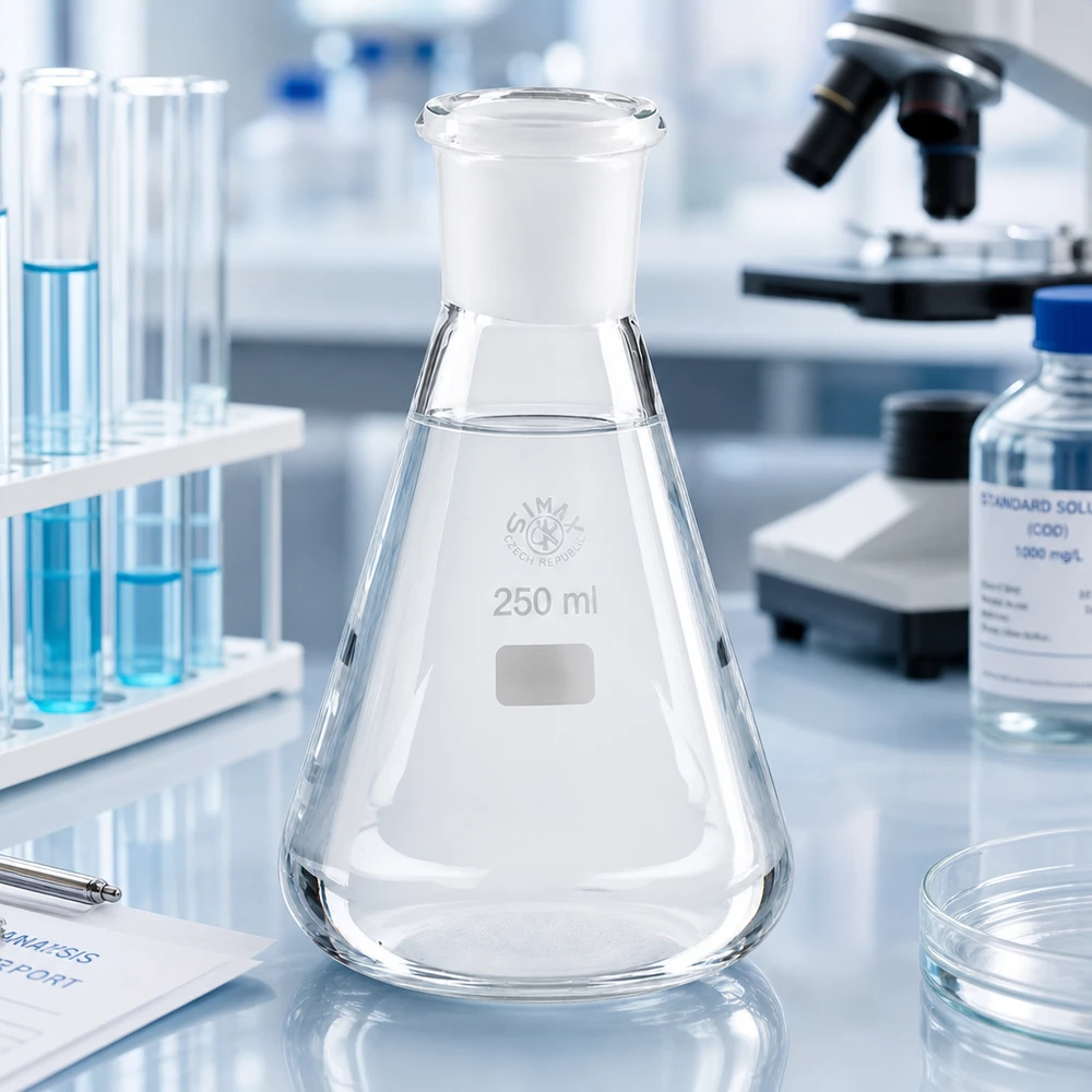 Erlenmeyer 250ml nauwe hals borosilicaat met slijpstuk 29/32
