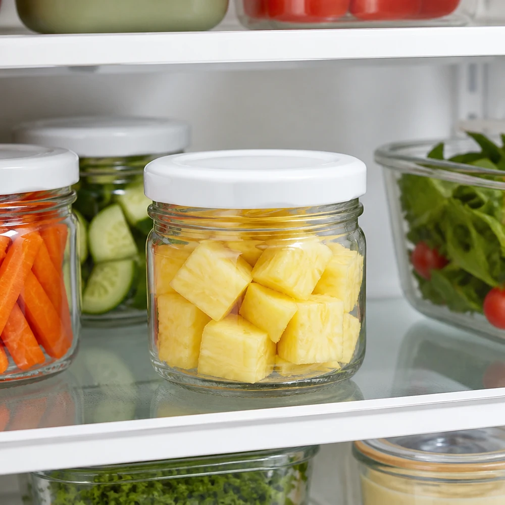 Meal Prep-potje 33 ml UNiTWIST met witte BasicSeal-deksel voor porties fruit in de koelkast