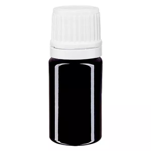 Violetglas fles 5ml DIN 18 met wit schroefsluitig VR