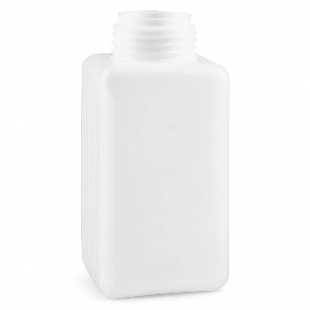 Natuurkleurige PE-HD-kunststoffles met brede hals, 1500 ml, voor chemische vloeistoffen