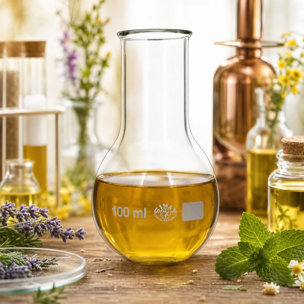 Destillatiekolf 100ml met wijde opening, ideaal voor extractie en opwerking