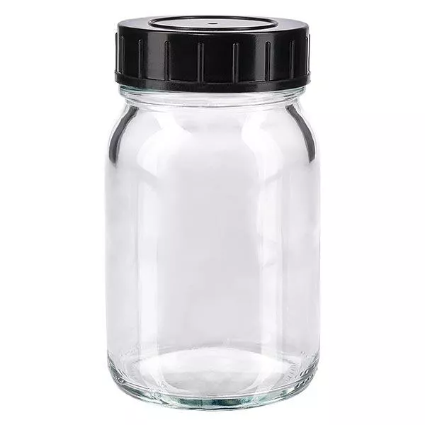 200ml fles met wijde hals, helder glas met schroefdop 200ml fles met wijde hals, helder glas met schroefdop