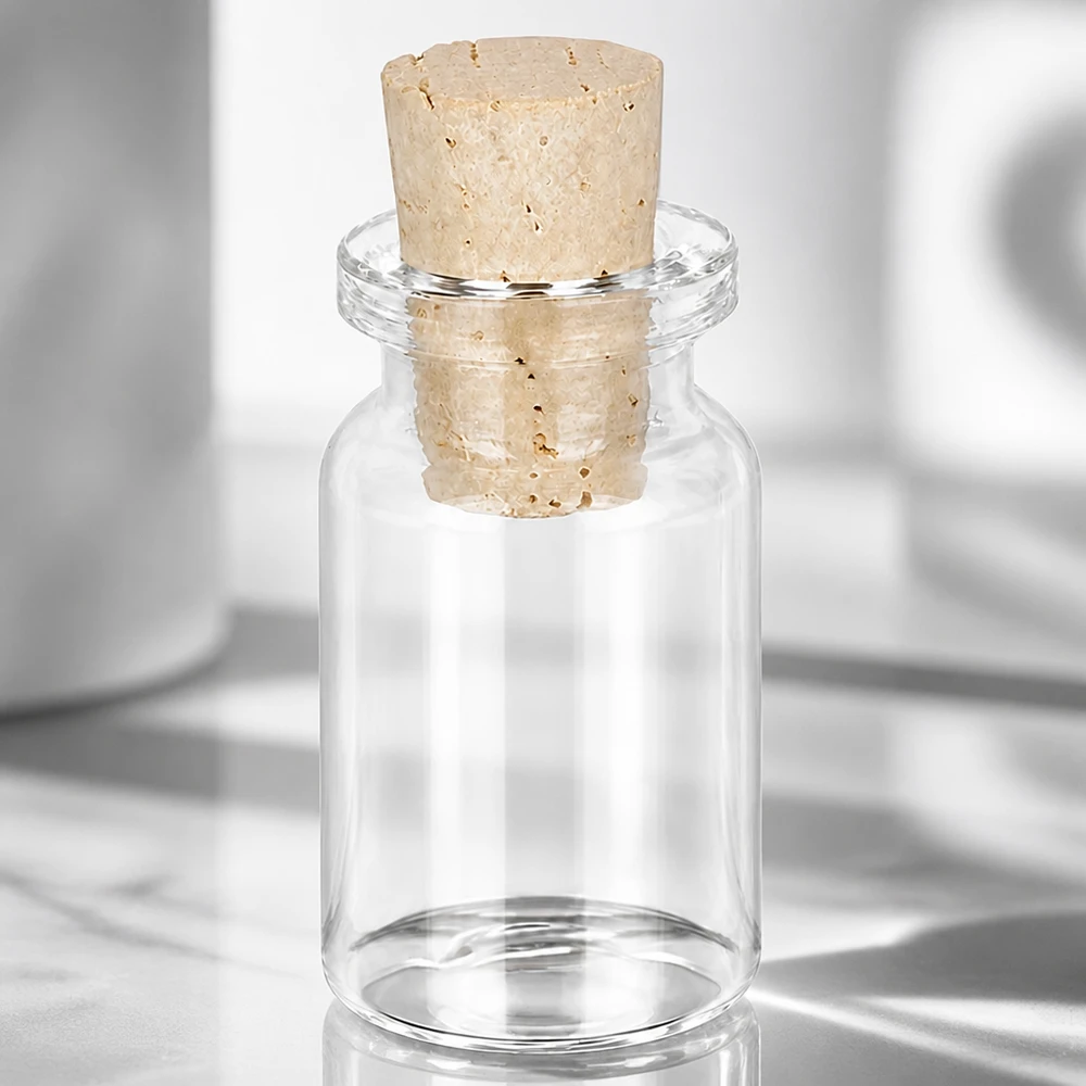 Injectiefles helder glas 5ml met kurk 11/14mm Klarglas Aufbewahrungsflasche 5ml mit Korken 11/14mm für Schmuck Perlen und Kleinteile