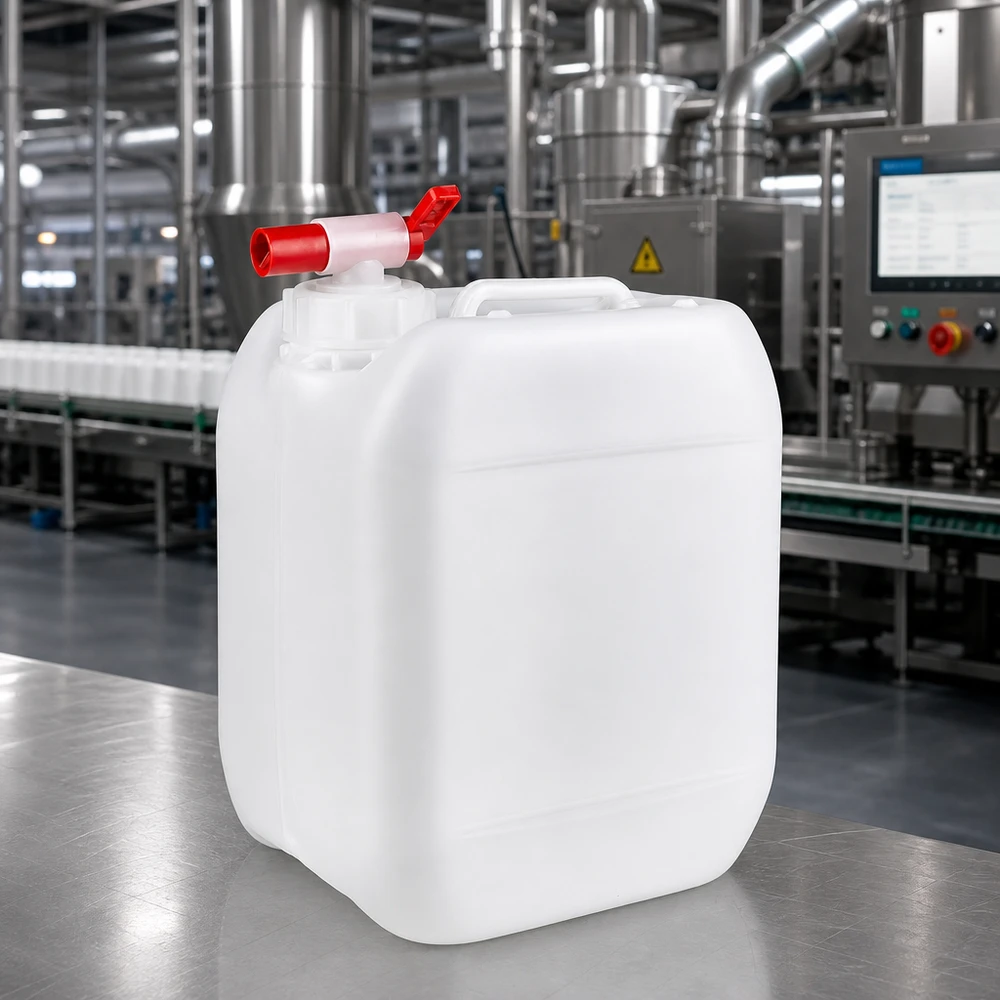 Stevige waterkan van 5 liter met handige aftapkraan voor professioneel gebruik