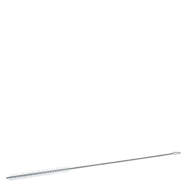 Reinigingsborstel rond maat L met oogje ⌀8mm. Ideaal voor het schoonmaken van pipetten en trechters. Gemaakt van nylon haren. 27cm totale lengte. Reinigingsborstel rond maat L met oogje ⌀8mm. Ideaal voor het schoonmaken van pipetten en trechters. Gemaakt van nylon haren. 27cm totale lengte.