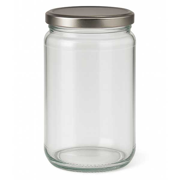 305ml rond glas met BasicSeal deksel zilver UNiTWIST