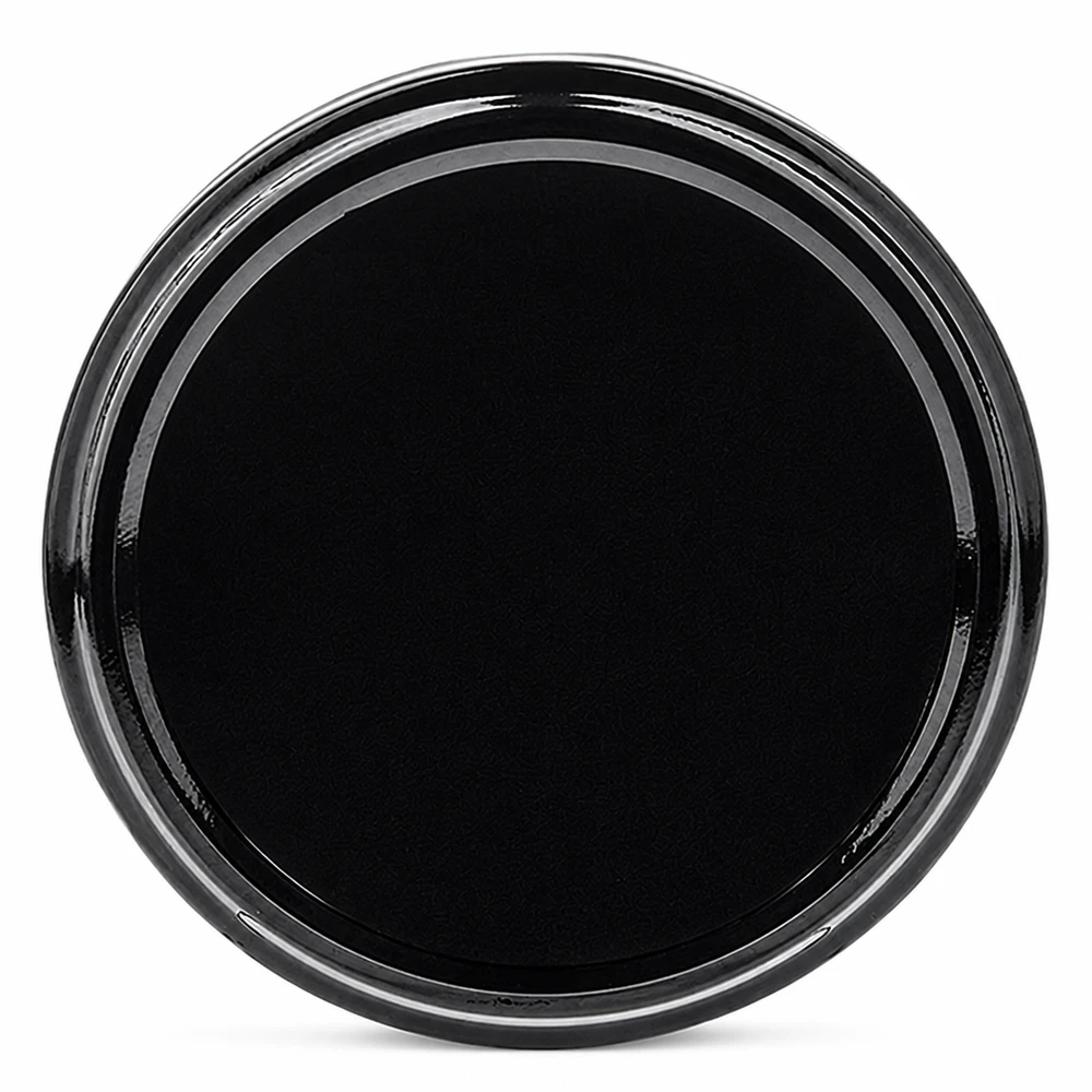66 mm BasicSeal-deksel, zwart (TO66) UNiTWIST Ronde zwarte metalen deksel 66 mm TO66 BasicSeal, luchtdicht, geschikt voor levensmiddelen