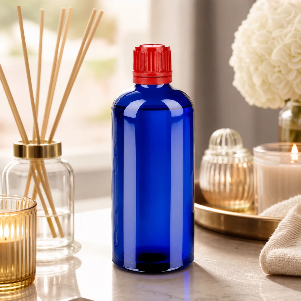 Handige 100ml druppelflacon van amberkleurig glas met ergonomische 11mm dop