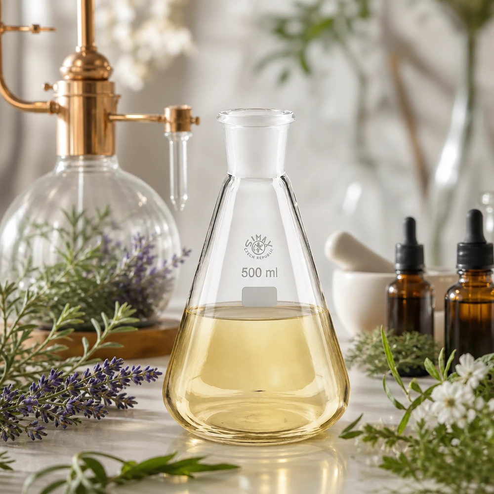 Farmaceutische apparatuur Erlenmeyer van 500 ml met maatverdeling en standaard geslepen verbinding