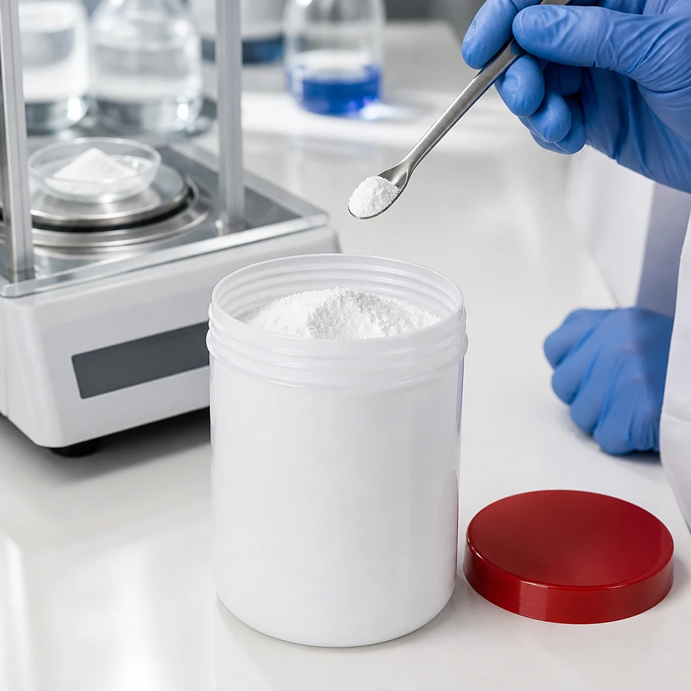 Zalfpot 150 g wit met rood schroefdeksel (PP) Professionele zalfpot van 150 g, gemaakt van voedselveilig polypropyleen met een veilige schroefdop, rood