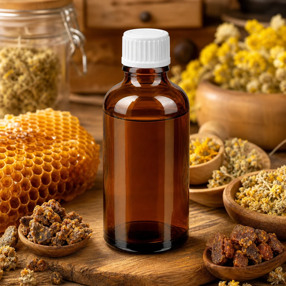 Farmaceutische standaard druppelfles 50ml van amberkleurig glas met witte schroefdop en druppelaarinzet