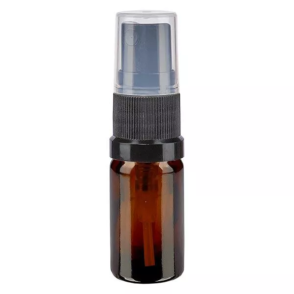 Bruin glazen flessen 5ml met zwart pompverstuiver