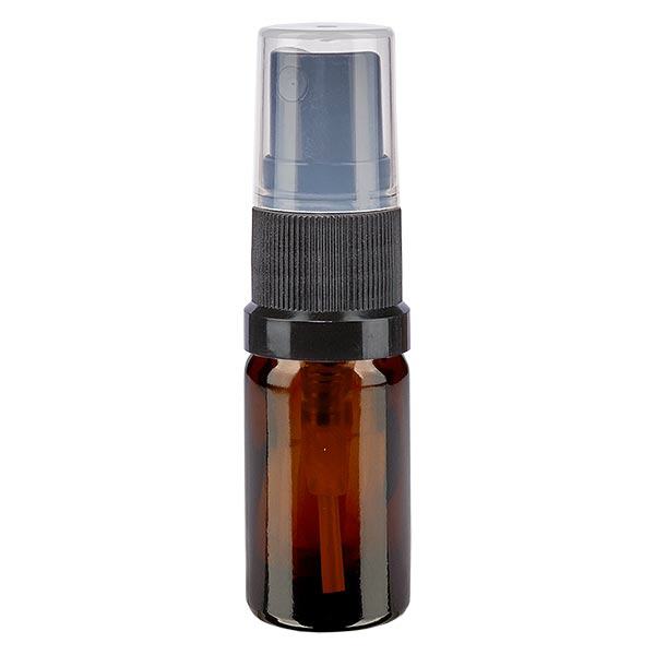 Bruin glazen flessen 5ml met zwart pompverstuiver Bruin glazen flessen 5ml met zwart pompverstuiver