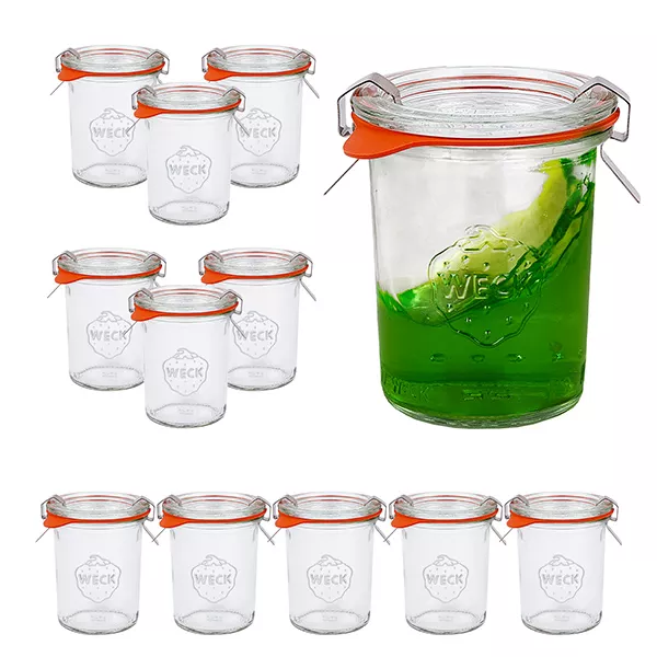 12er Set Weck Gläser 160 ml Sturzgläser mit 12 Glasdeckeln, 12er Set Weck Gläser 160 ml Sturzgläser mit 12 Glasdeckeln,