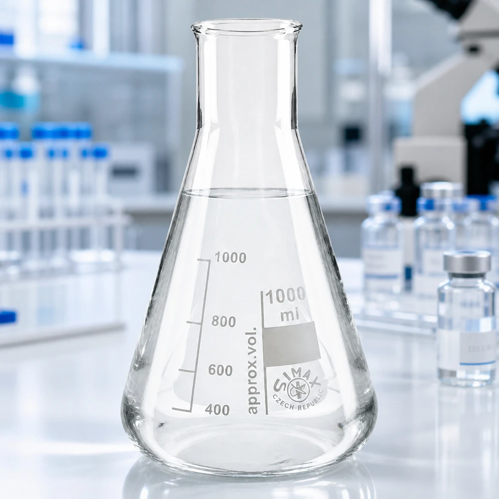 Erlenmeyer 300ml wijde hals borosilicaat met afgeronde rand 300 ml erlenmeyer compact formaat - ideaal voor kleinere testseries en monsters