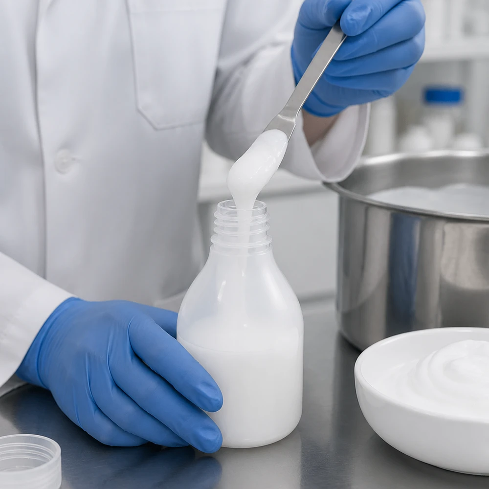 Nauwe hals laboratoriumfles 30ml zonder sluiting Laboratoriumflesje van 30 ml met smalle hals voor romige formuleringen tijdens het afvullen in een cleanroom