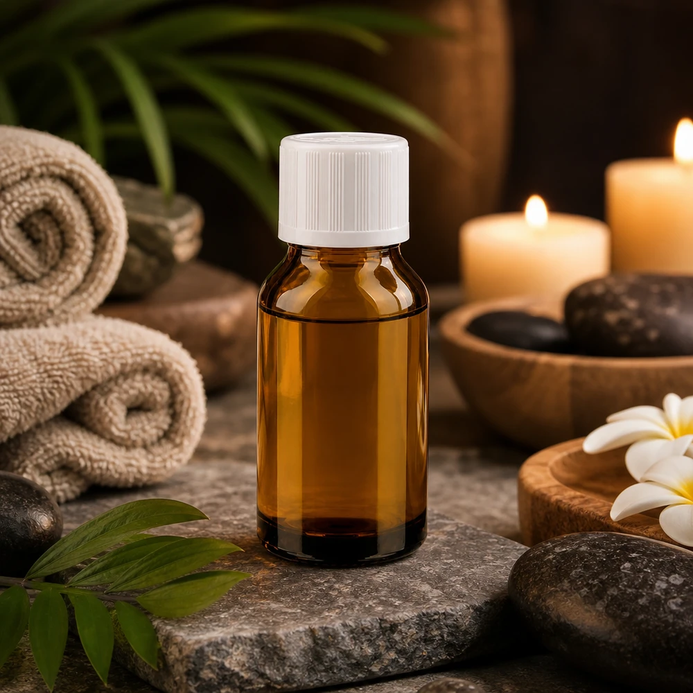 Kleine apothekersfles van 15 ml met veilige schroefdop voor etherische oliën en essences