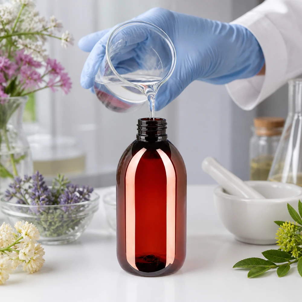 50 ml PET medicijnfles met verstuiver zwart GCMI 28/410 incl. dop transparant, standaard Handliche PET Flasche 250ml in Bernsteinfarbe mit Originalitätsverschluss beim professionellen Abfüllen