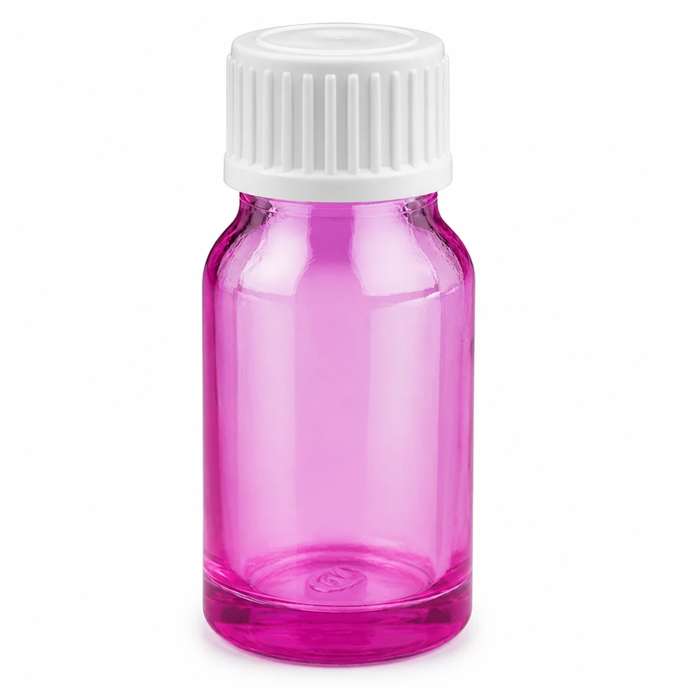 Compact flesje van 10 ml in violet glas met druppeldop voor precies doseren