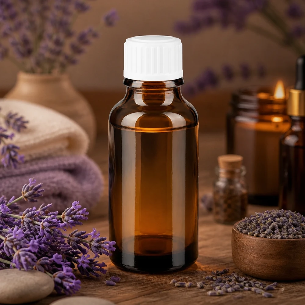 Apothekersflesje van 20 ml, bruin, met een druppelopening van 0,9 mm, ideaal voor etherische oliën en natuurlijke cosmetica