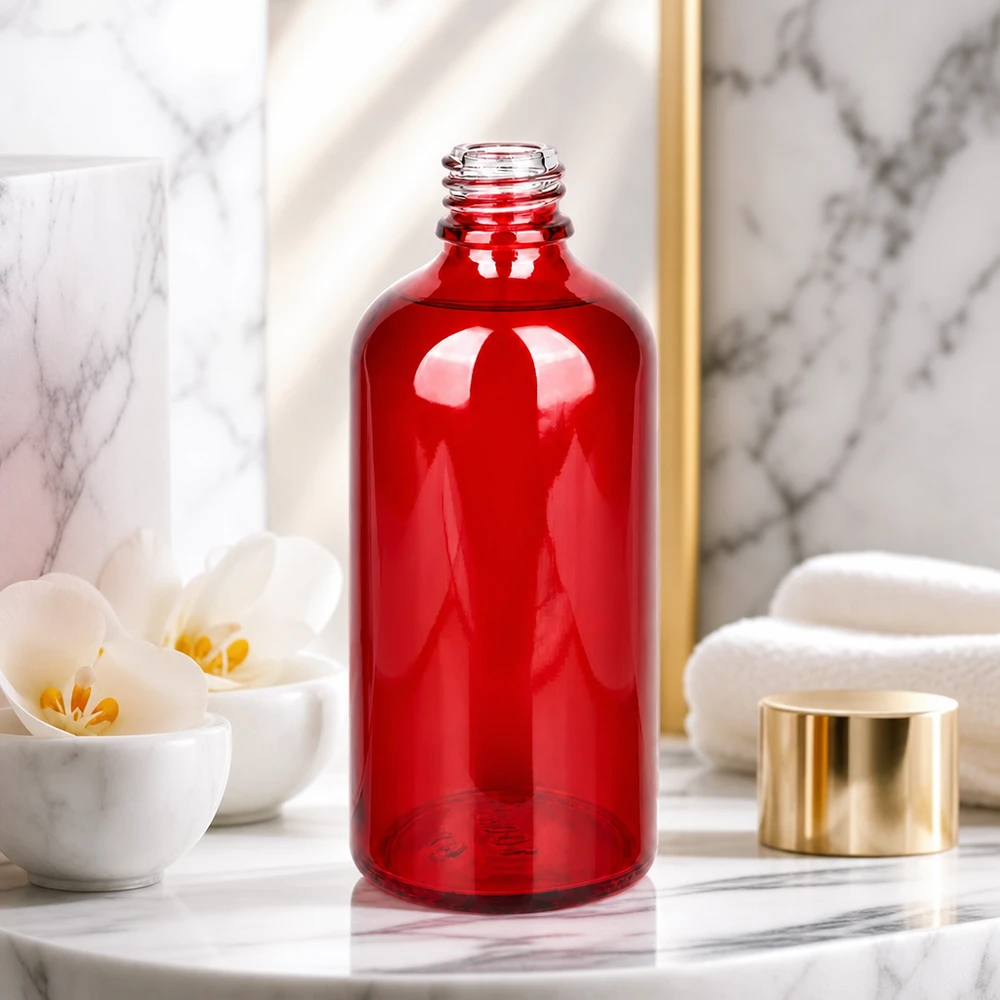 Compacte RedLine apothekersfles van 100 ml, perfect voor reisformaten en proefsetjes cosmetica