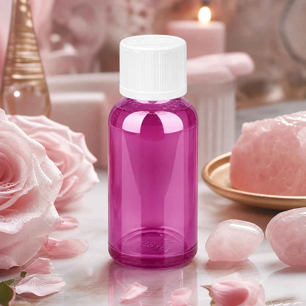Hoogwaardige 30ml violetfles van robuust glas voor professionele toepassingen