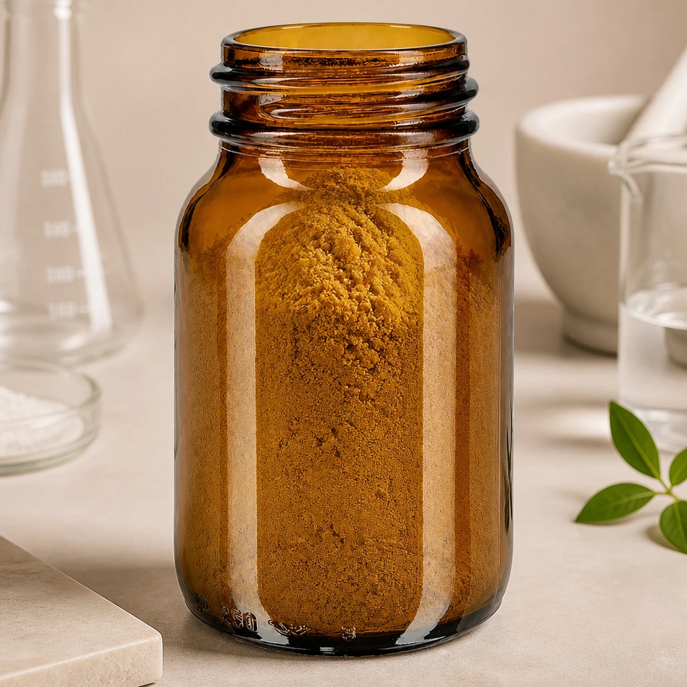 Brede hals fles 250ml amber glas met praktische schroefdraad voor veilig opbergen