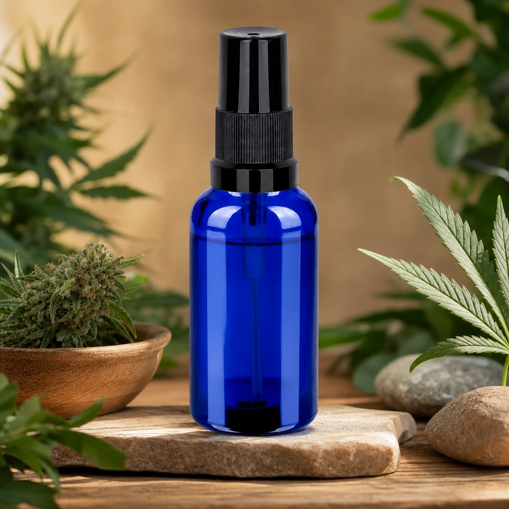 30ml spuitfles zwart STD BlueLine UT18/30 Handig glazen flesje van 30 ml met sprayfunctie, perfect voor op reis en onderweg