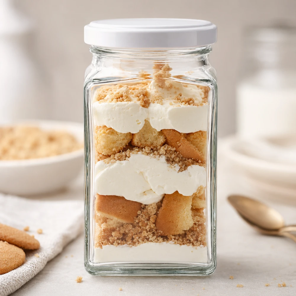 260 ml Tetraglas BasicSeal wit als dessertglas gevuld met tiramisu gelaagd dessert naast lieveheersbeestjes Keukentafel