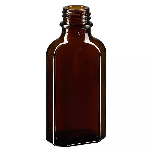 50 ml Meplat fles bruin DIN22 draad glazen fles vierkant voor geneeskunde cosmetica aromatherapie leeg